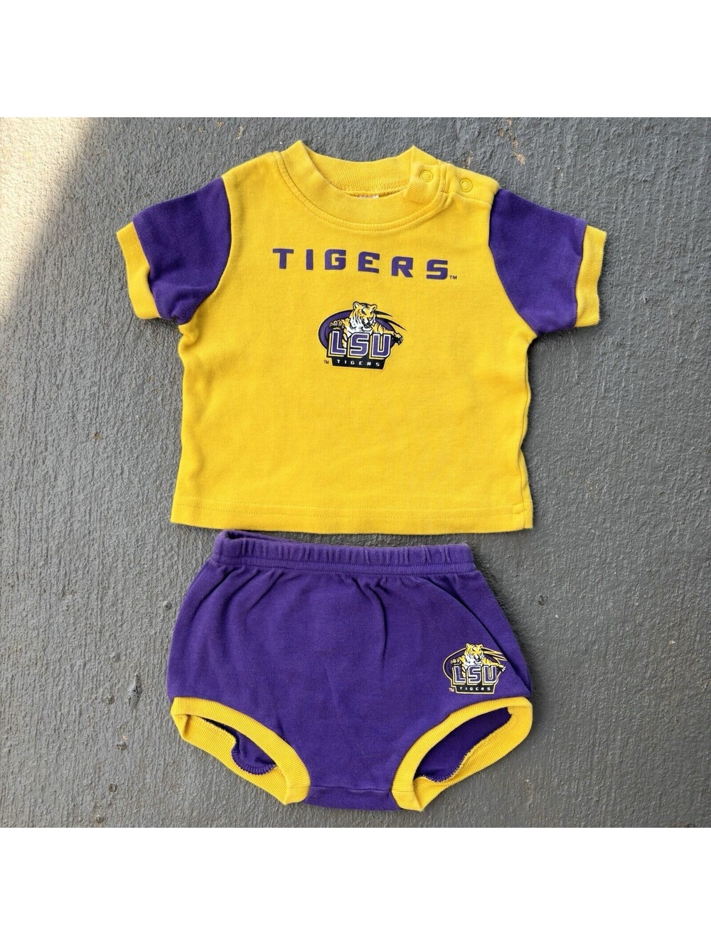 Vintage LSU Tigers Shirt And Bloomers Set BABY 3-6 Months KIDS